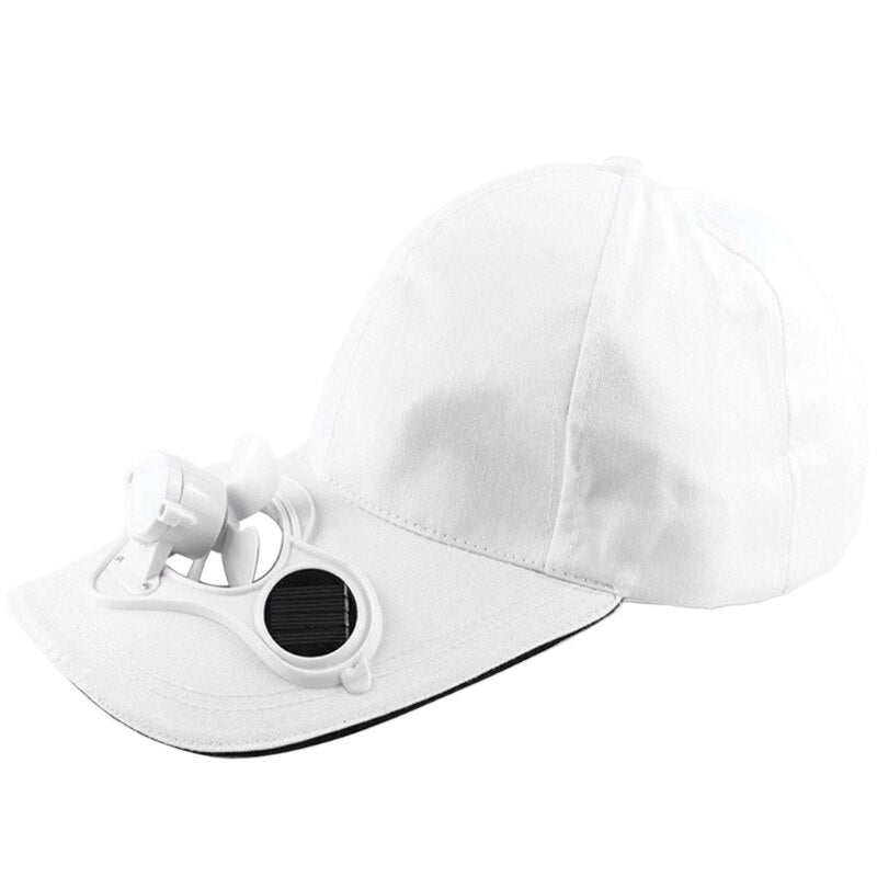 Solar Sun Power Fan Cap+Rechargeable